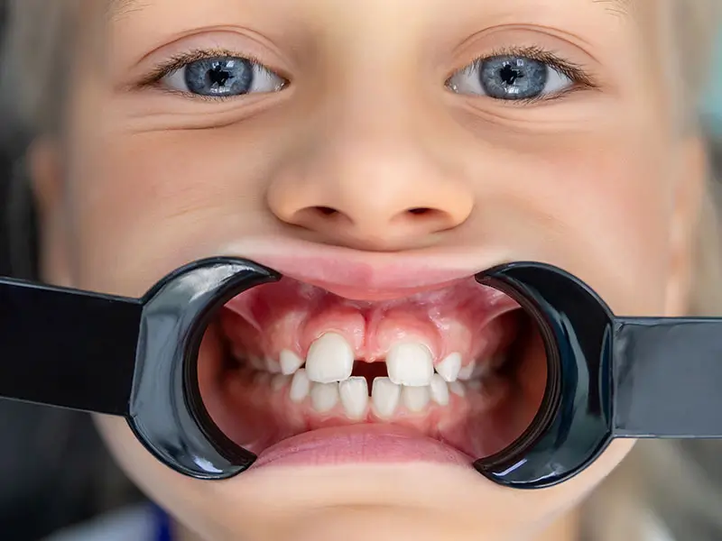 Separación de dientes en niños y niñas